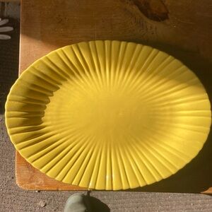 Stangl Pottery Vintage Ceramic Clay Oval platter Vegetabl Dish Bright Yellow 12”